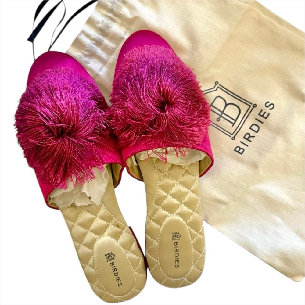 Birdies Fuchsia Mules with Fringe Detail - Never worn.